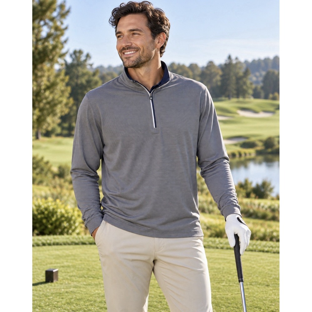 FootJoy DryJoy Pullover Mens XL Blue Quarter Zip Golf Jacket